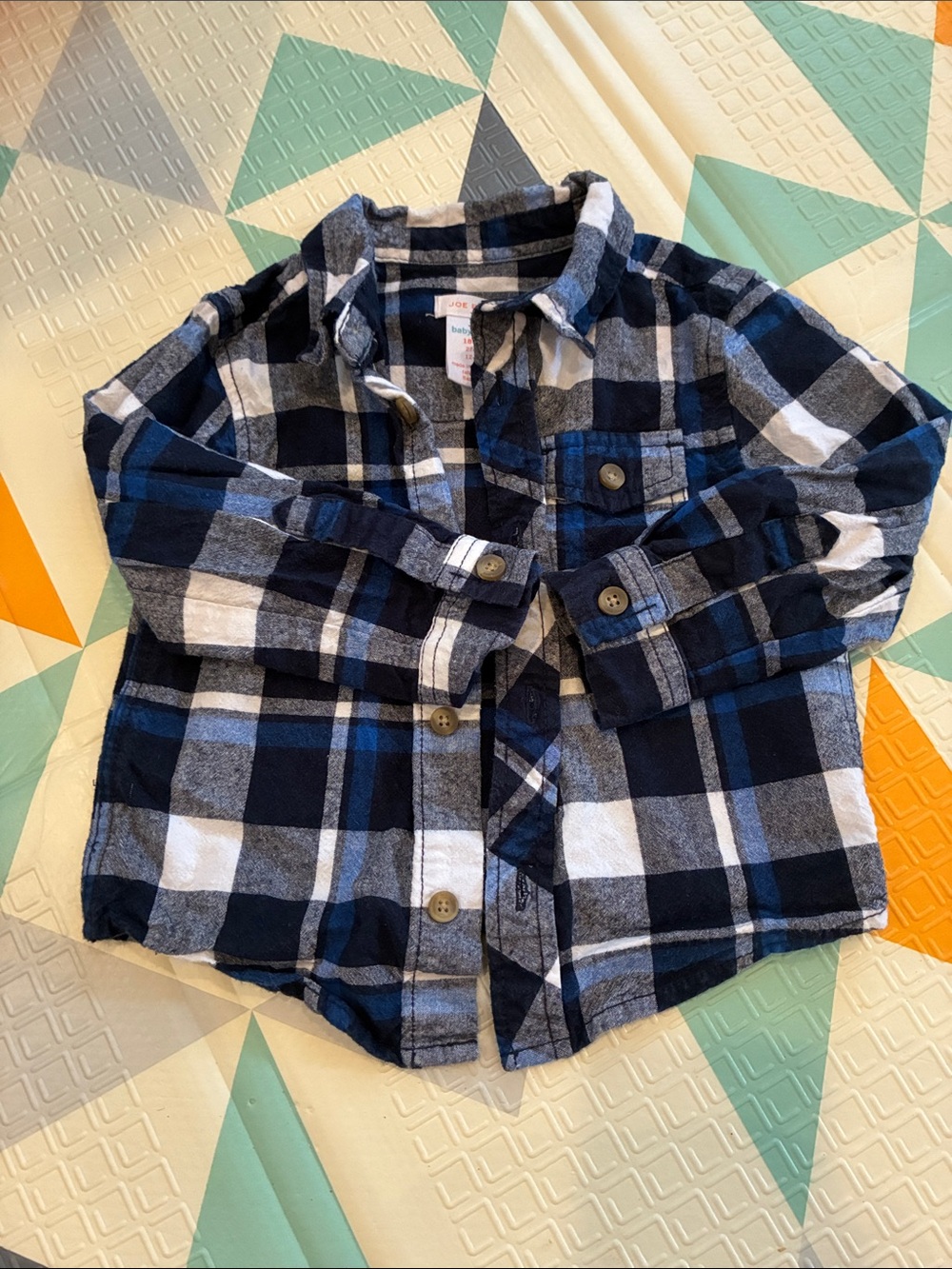 20/25$ 🧸 Kids Plaid Button-Up Shirt - Navy & White